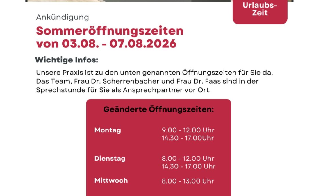 Öffnungszeiten KW 32