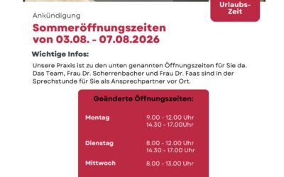 Öffnungszeiten KW 32